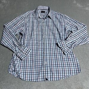 UNTUCKit Shirt‎ Mens XL Blue Pink Plaid Button Up Long Sleeve Preppy Coastal